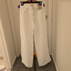 NWT Madewell Off-White Wide Leg Flare Jeans